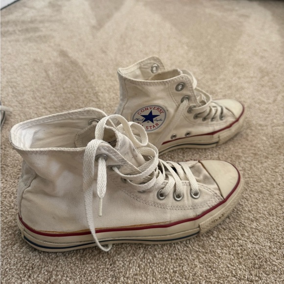 Converse Shoes - Converse High-Top Sneakers - Cream and Red